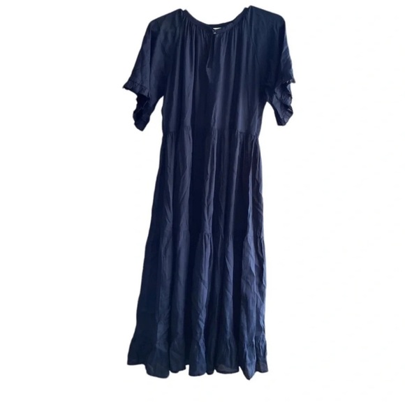 NAUDIC Navy MIDI Short Sleeves Dress Size 10 - Picture 4 of 14